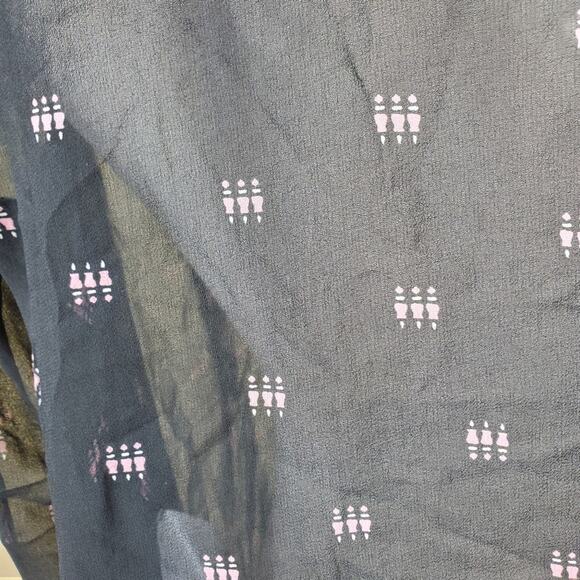 Maje Black Litea Printed Voile Blouse Size S - Picture 8 of 12